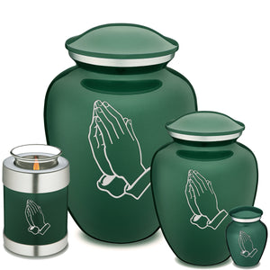 Adult Embrace Green Praying Hands Cremation Urn