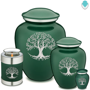 Candle Holder Embrace Green Tree of Life Cremation Urn