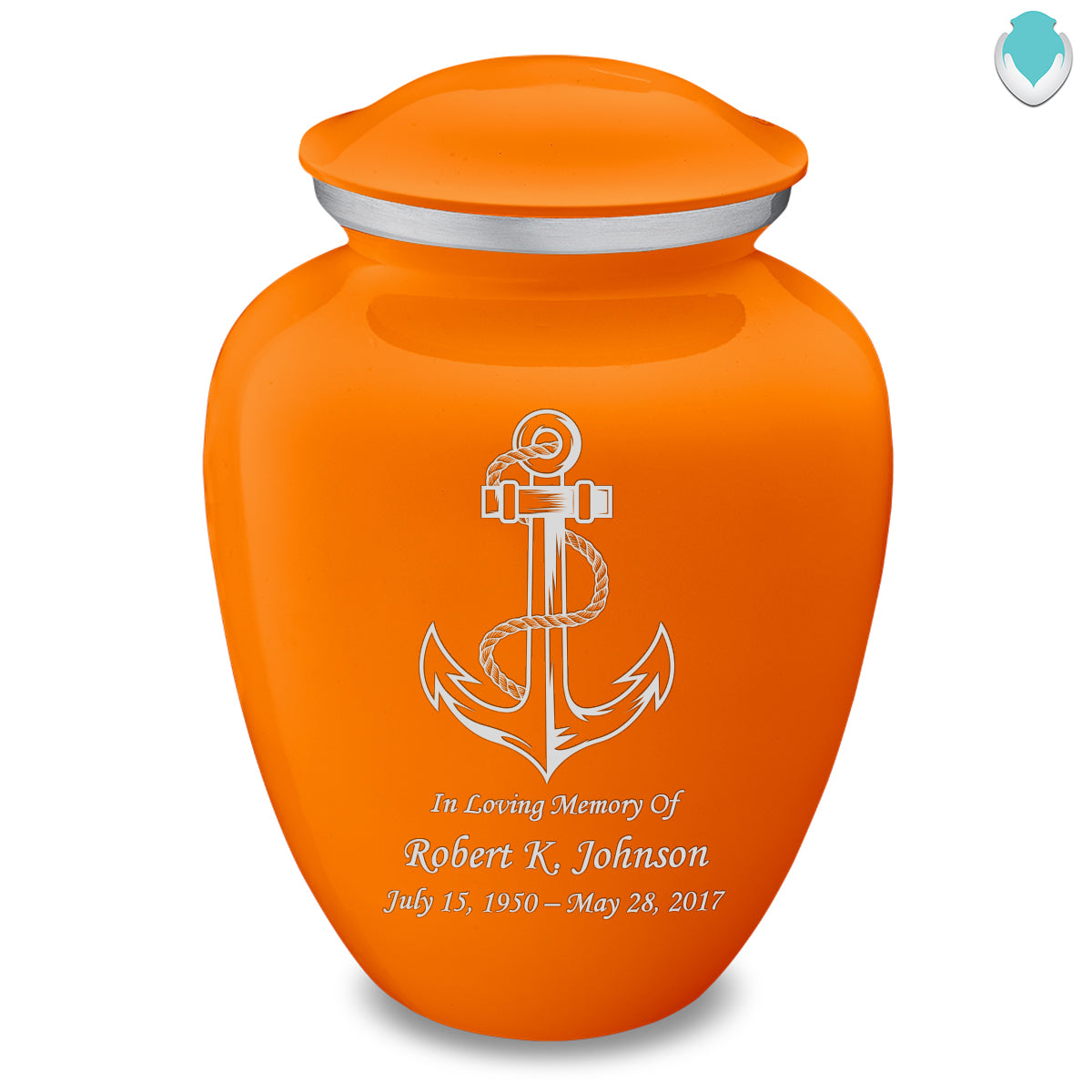 Adult Embrace Burnt Orange Anchor Cremation Urn