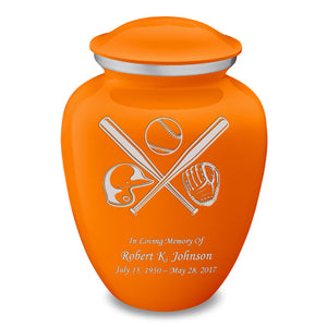 Adult Embrace Burnt Orange Baseball Cremation Urn