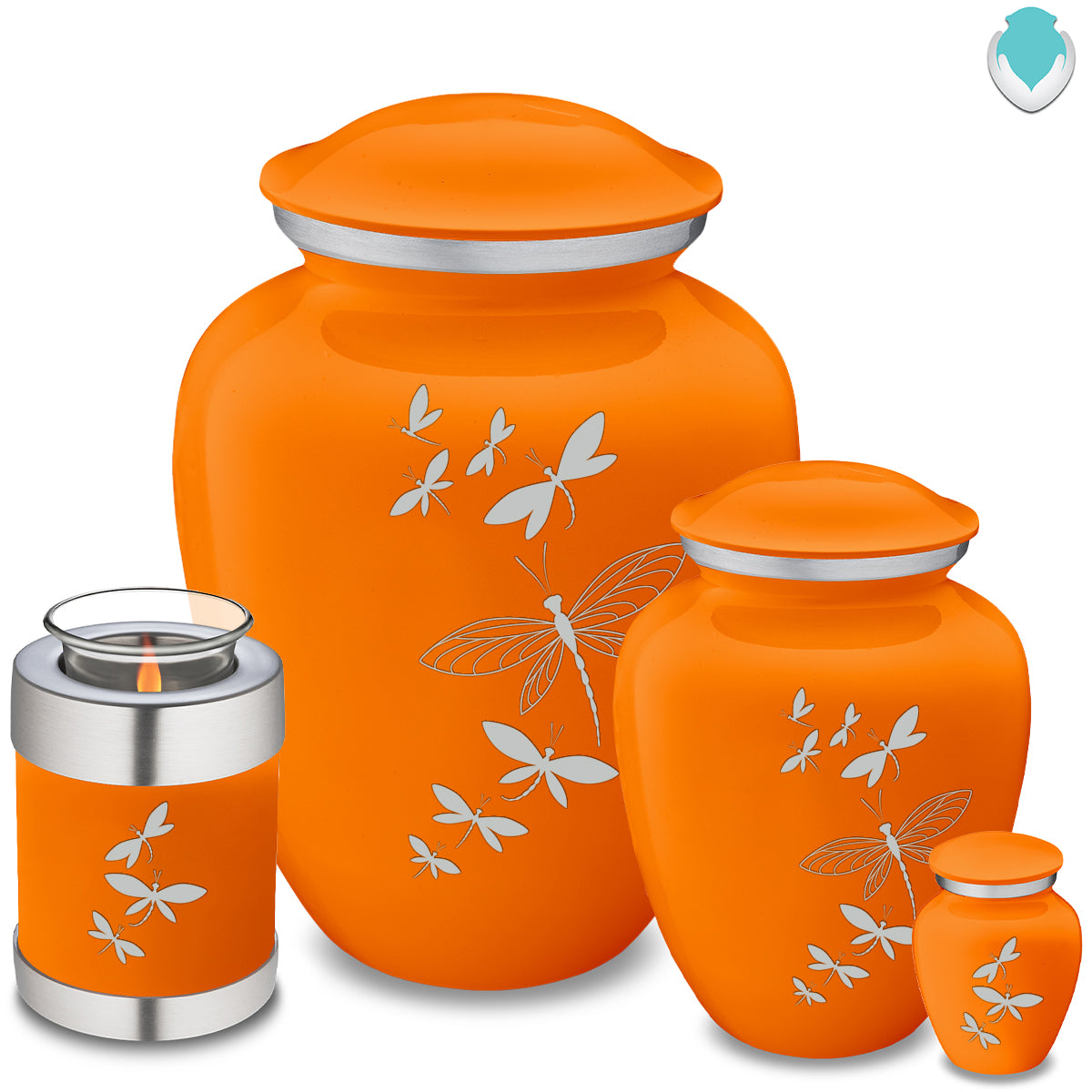 Keepsake Embrace Burnt Orange Dragonflies Cremation Urn