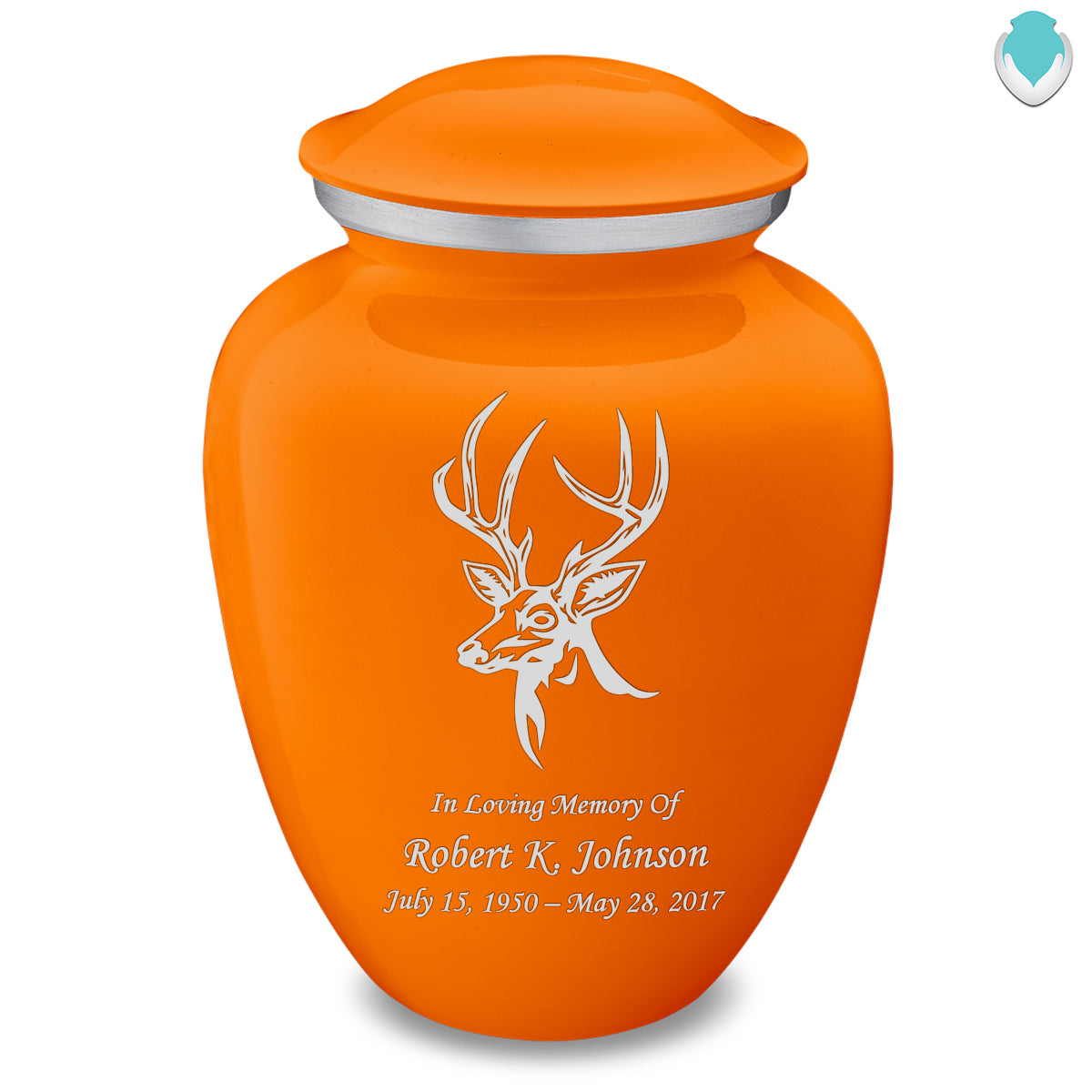 Adult Embrace Burnt Orange Deer Cremation Urn