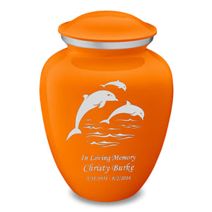 Adult Embrace Burnt Orange Dolphins Cremation Urn