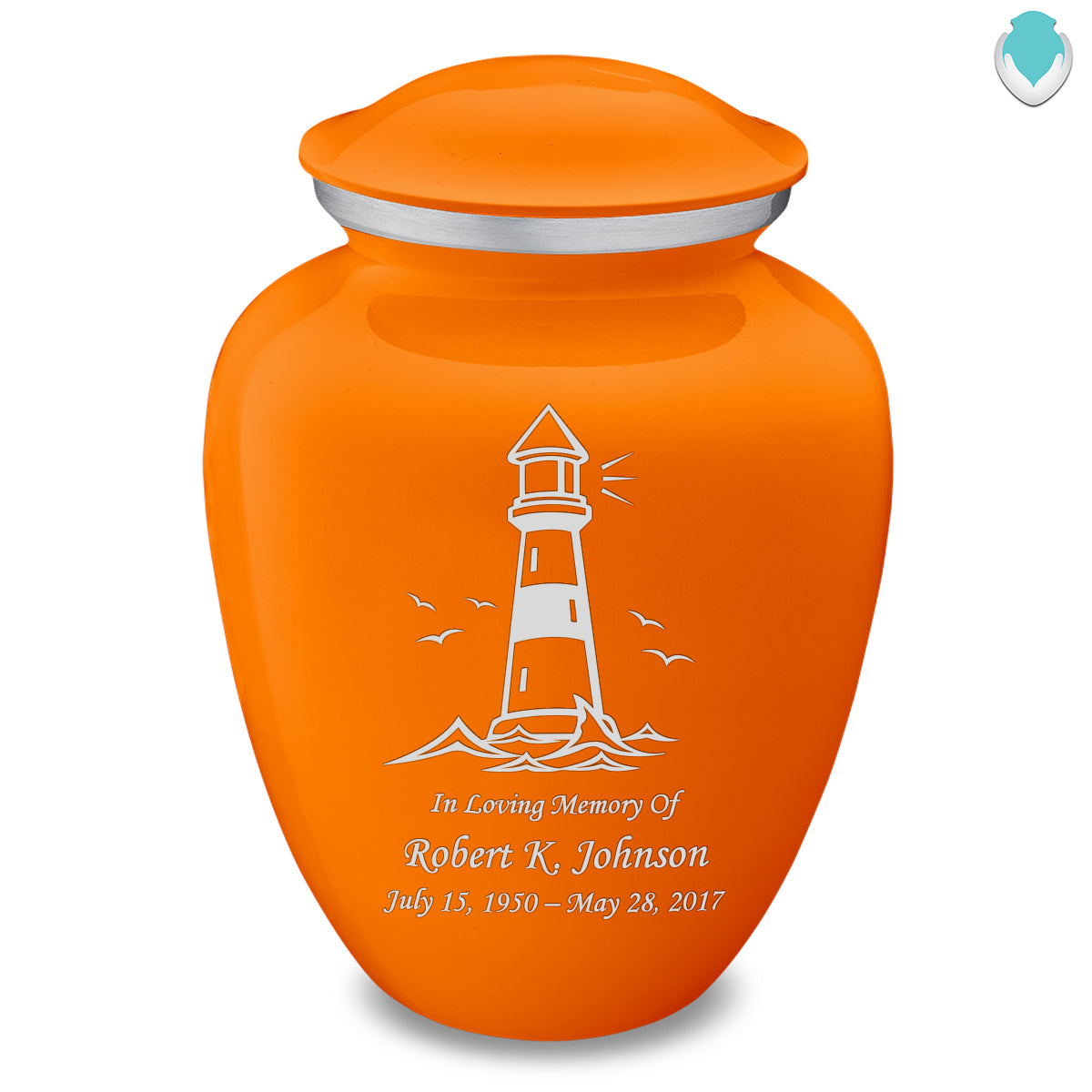 Adult Embrace Burnt Orange Lighthouse Cremation Urn