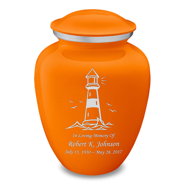 Adult Embrace Burnt Orange Lighthouse Cremation Urn