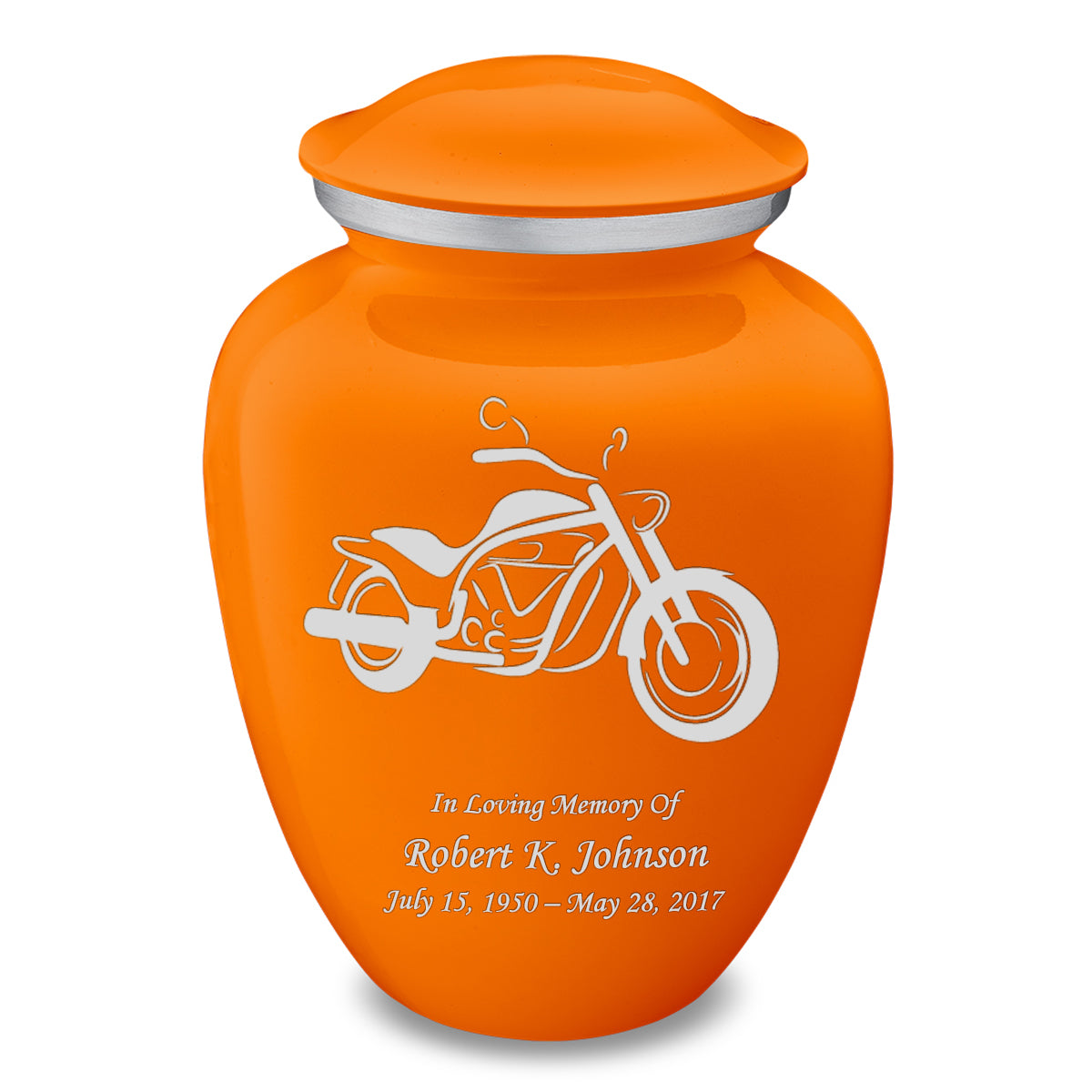 Adult Embrace Burnt Orange Motorcycle Cremation Urn