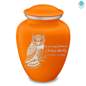 Adult Embrace Burnt Orange Owl Cremation Urn