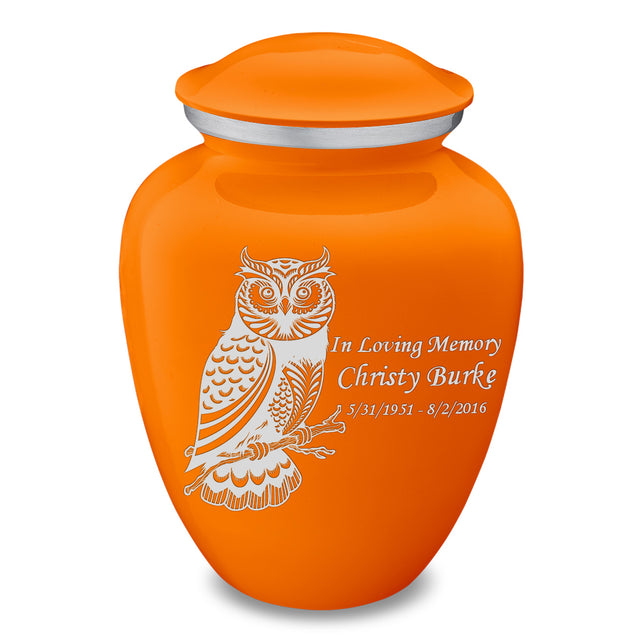 Adult Embrace Burnt Orange Owl Cremation Urn
