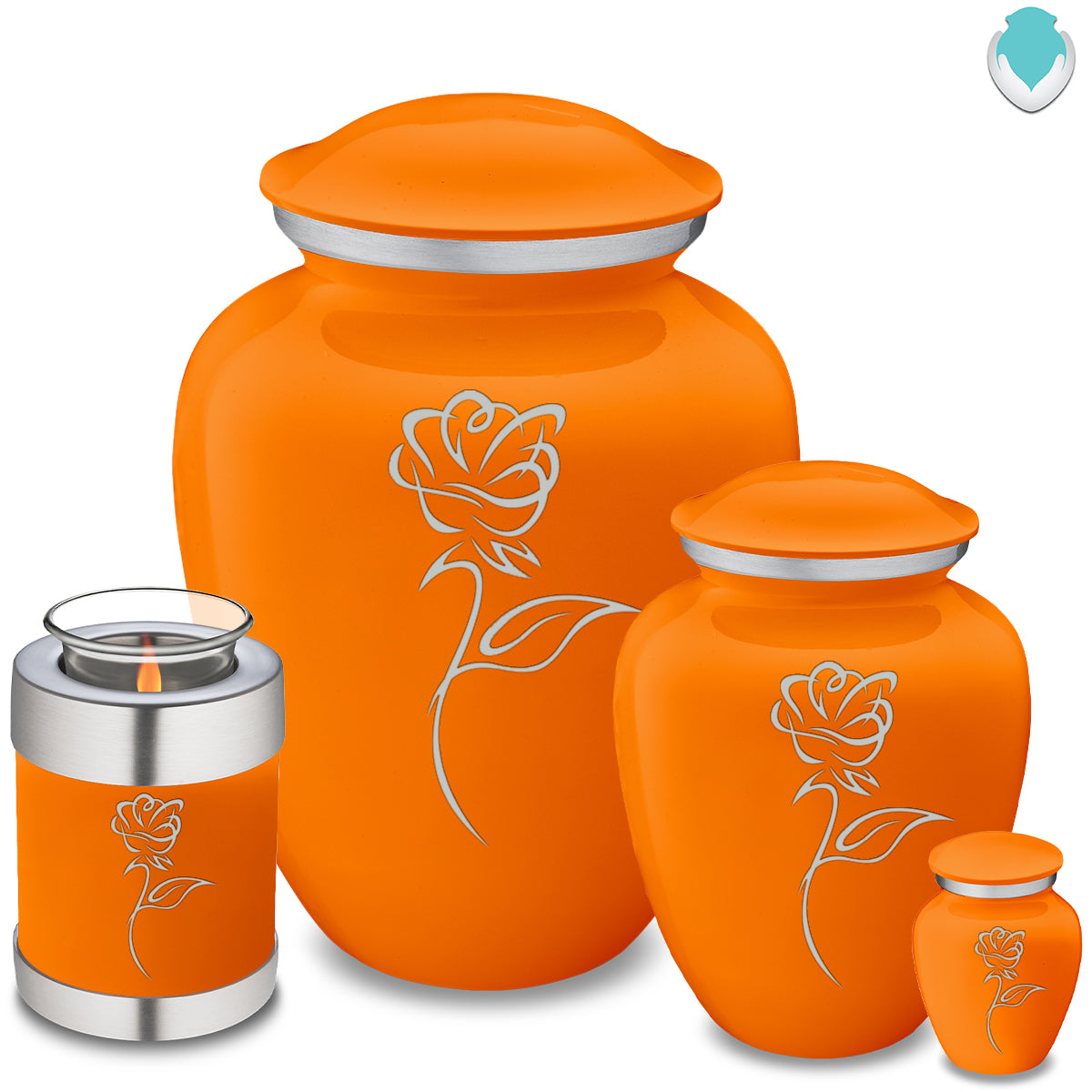 Keepsake Embrace Burnt Orange Rose Cremation Urn