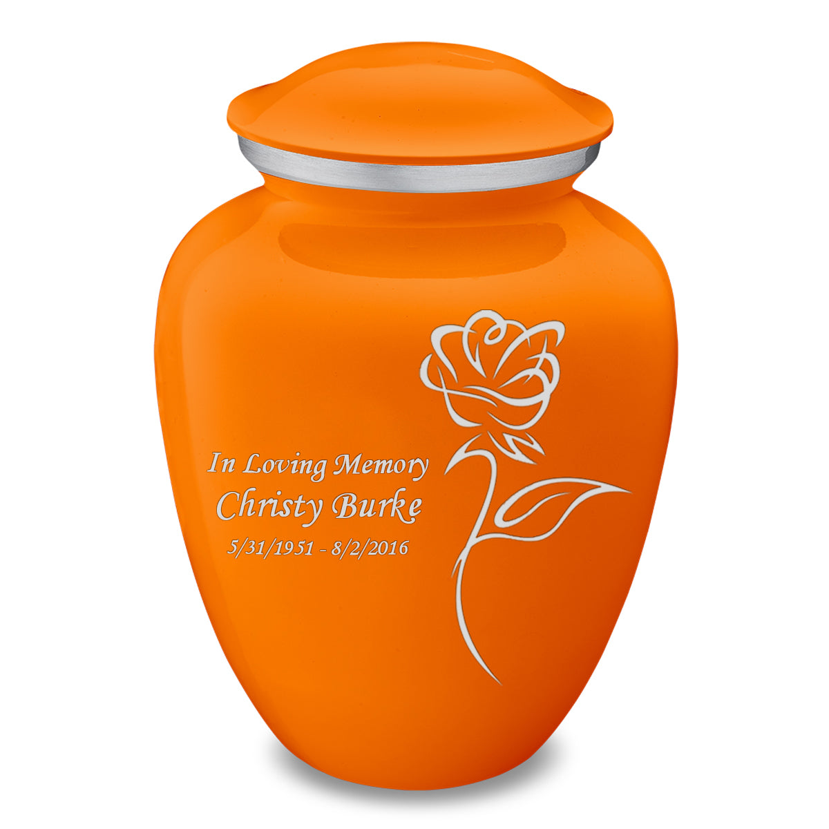 Adult Embrace Burnt Orange Rose Cremation Urn