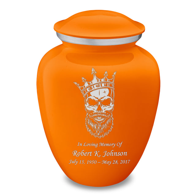 Adult Embrace Burnt Orange Skull Cremation Urn