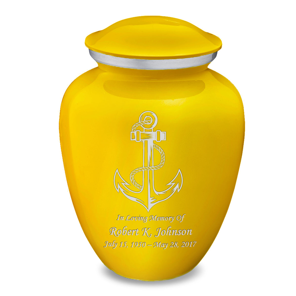 Adult Embrace Yellow Anchor Cremation Urn