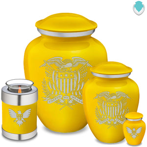 Medium Embrace Yellow American Glory Cremation Urn