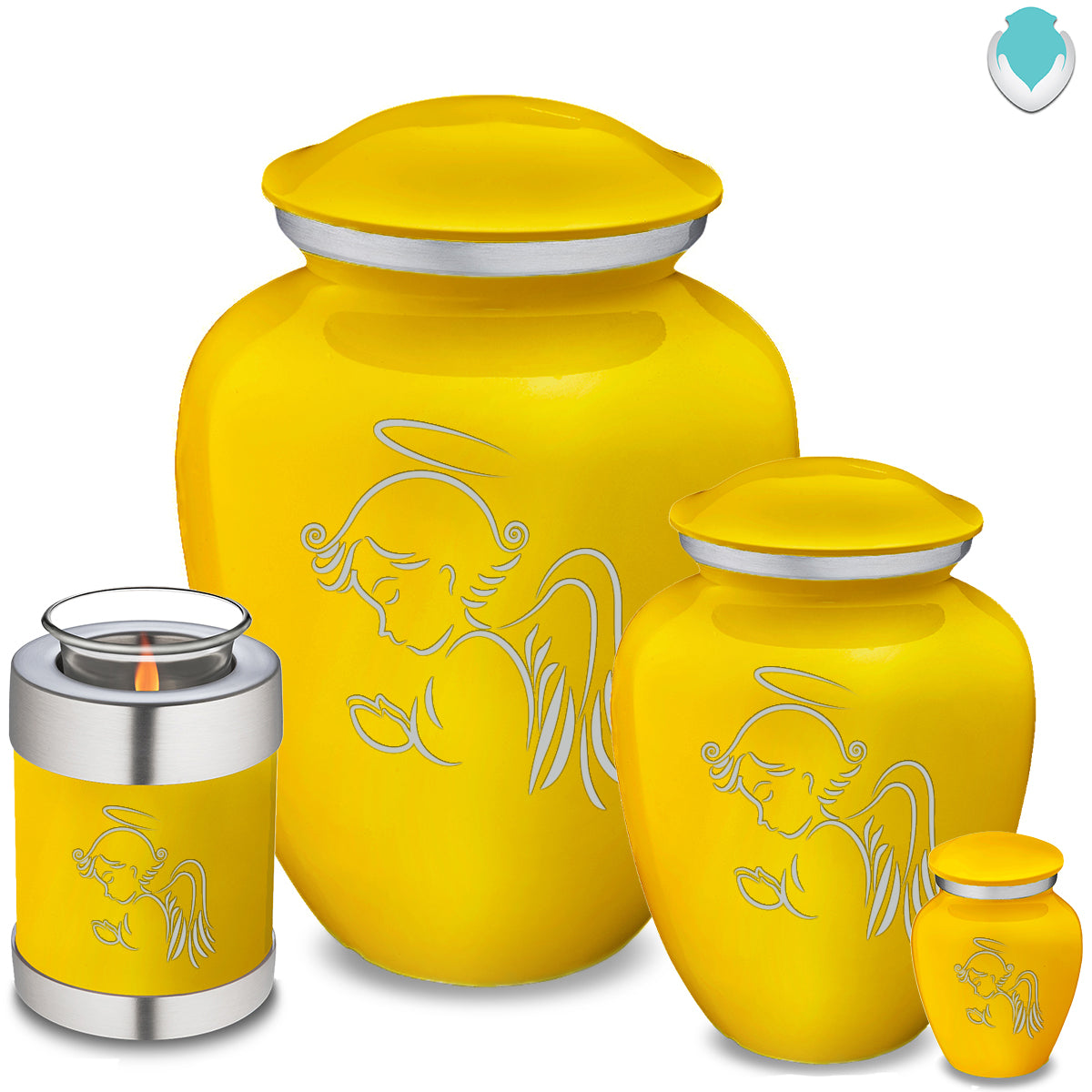 Adult Embrace Yellow Angel Cremation Urn