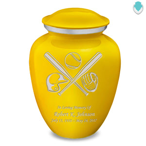 Adult Embrace Yellow Baseball Cremation Urn