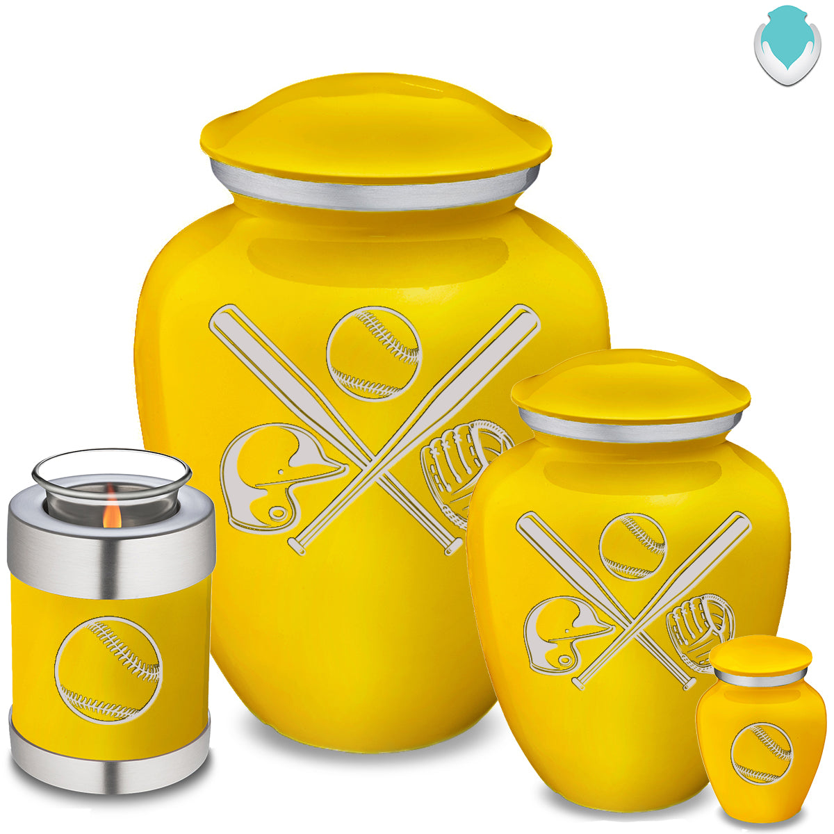 Keepsake Embrace Yellow Baseball Cremation Urn