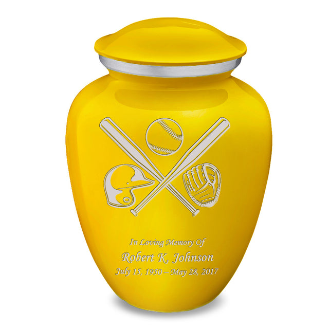 Adult Embrace Yellow Baseball Cremation Urn