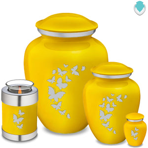 Medium Embrace Yellow Butterfly Cremation Urn