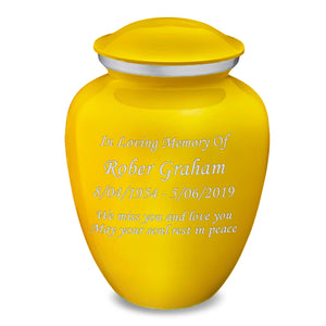 Adult Embrace Yellow Custom Engraved Cremation Urn