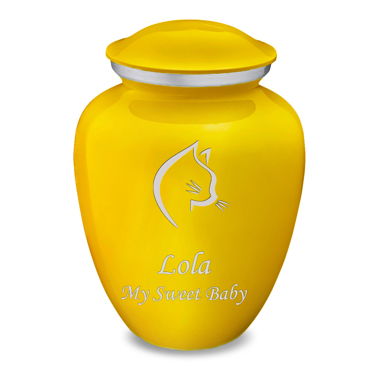 Large Embrace Yellow Cat Pet Cremation Urn