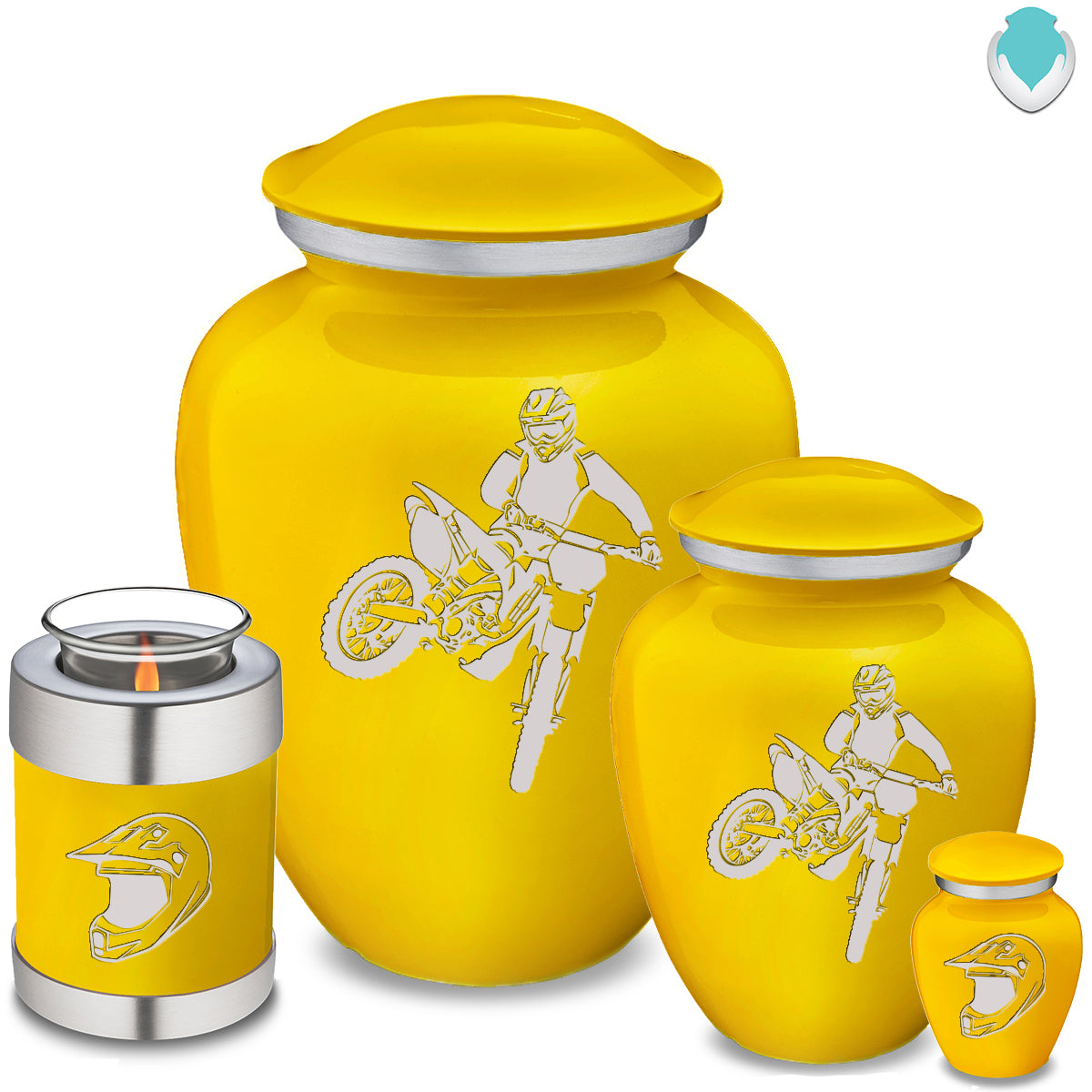 Keepsake Embrace Yellow Dirt Bike Cremation Urn