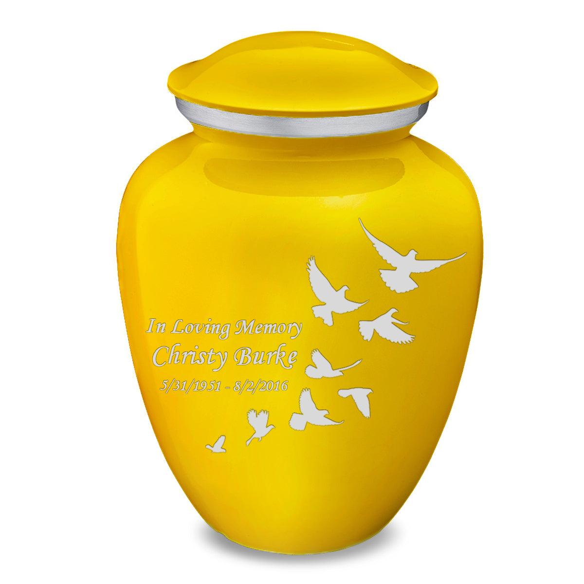 Adult Embrace Yellow Doves Cremation Urn