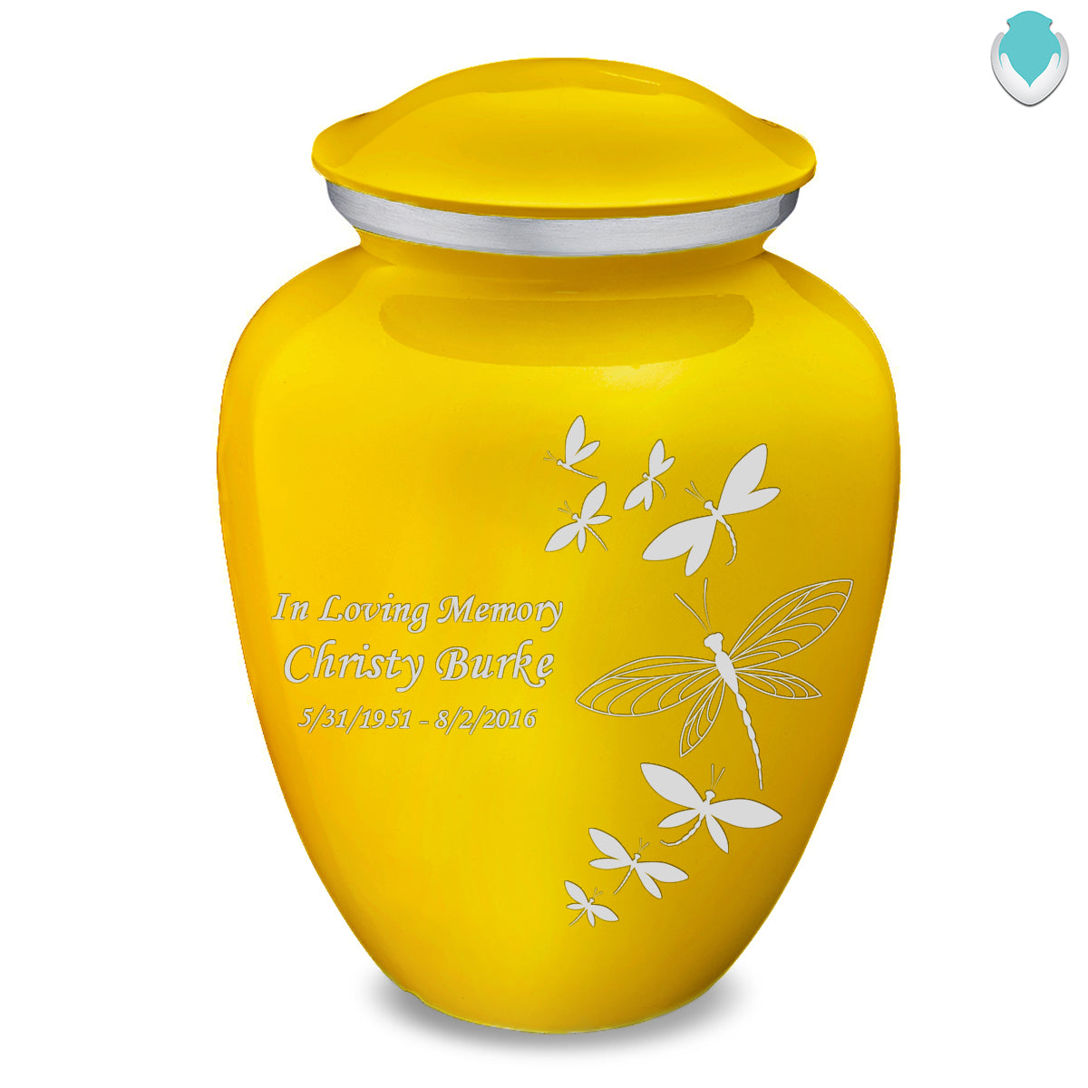 Adult Embrace Yellow Dragonflies Cremation Urn