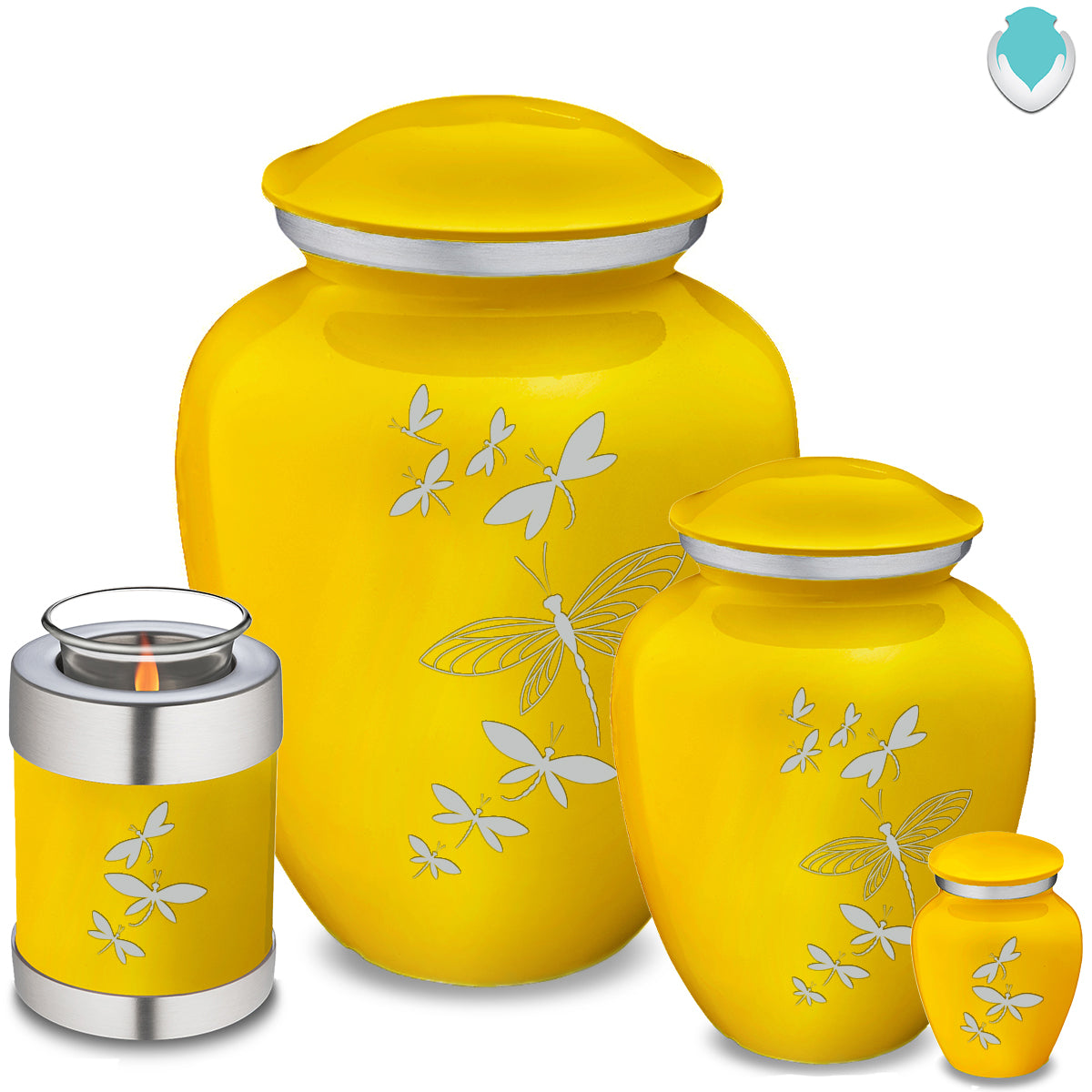 Adult Embrace Yellow Dragonflies Cremation Urn