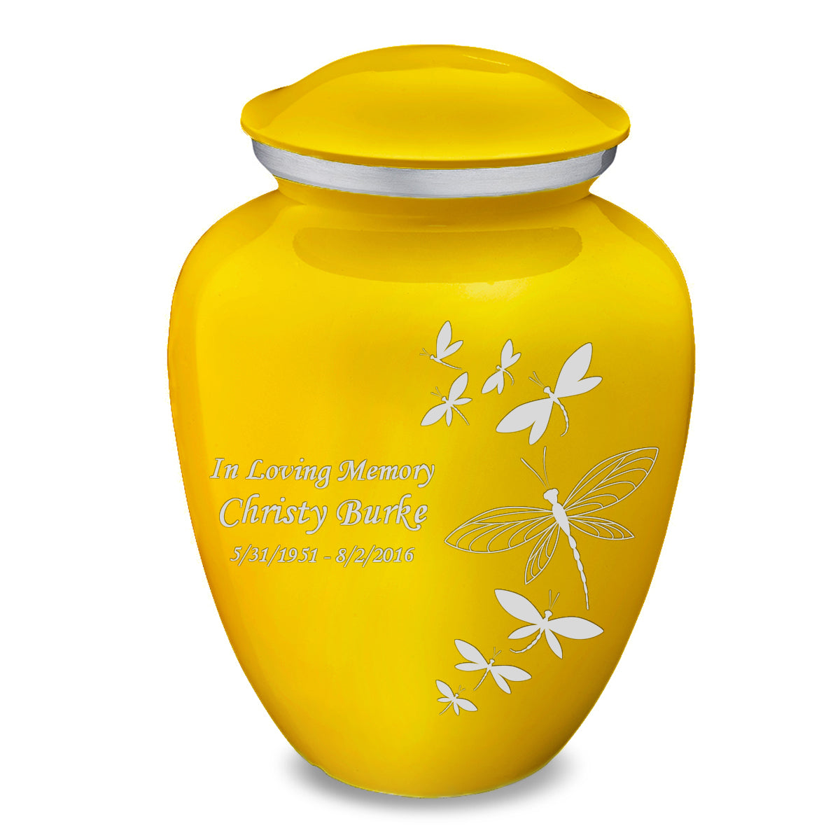 Adult Embrace Yellow Dragonflies Cremation Urn