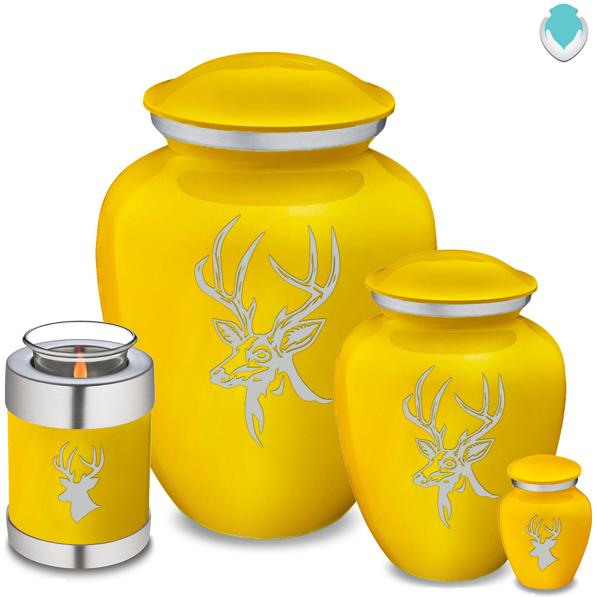 Candle Holder Embrace Yellow Deer Cremation Urn