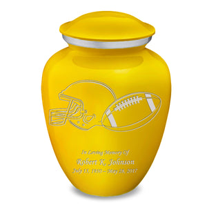 Adult Embrace Yellow Football Cremation Urn