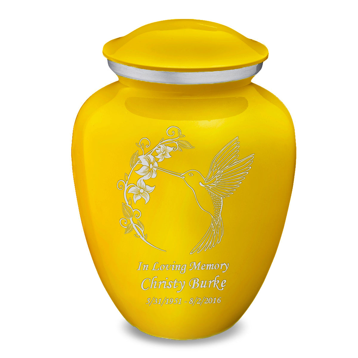 Adult Embrace Yellow Hummingbird Cremation Urn