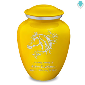 Adult Embrace Yellow Horse Cremation Urn