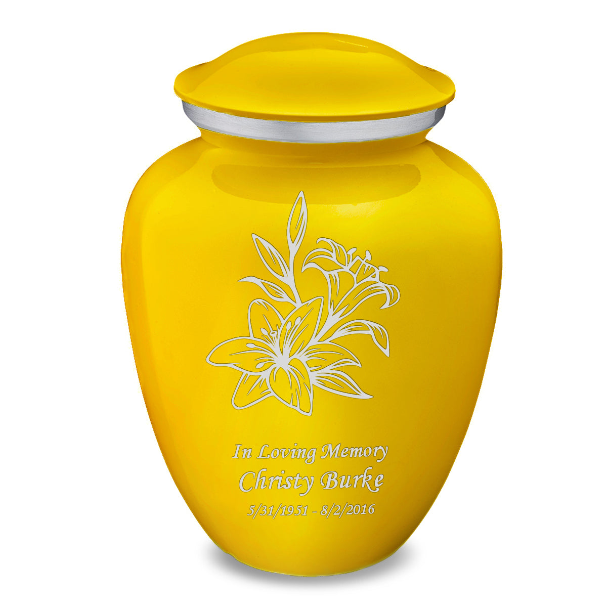 Adult Embrace Yellow Lily Cremation Urn