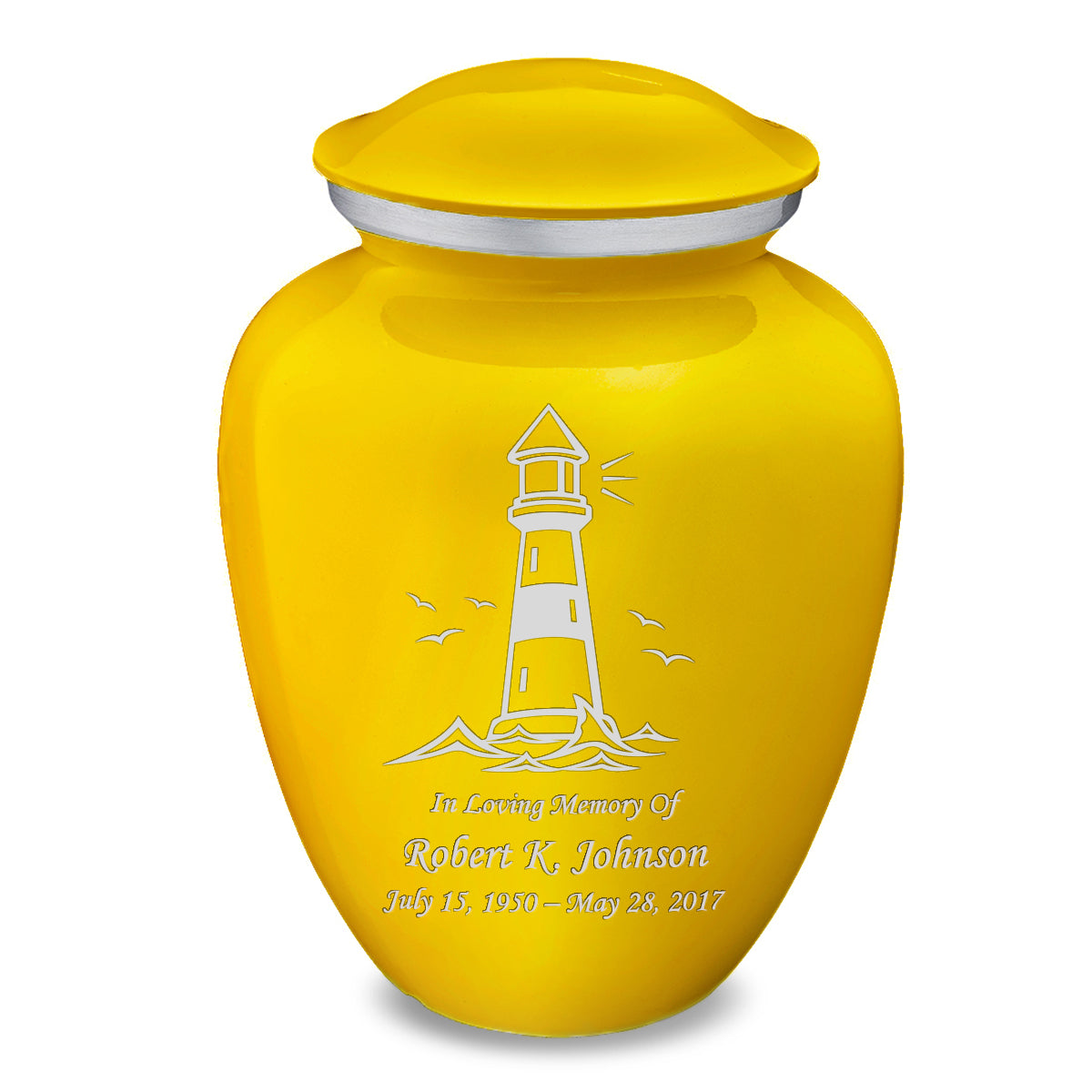 Adult Embrace Yellow Lighthouse Cremation Urn