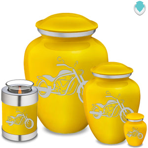 Adult Embrace Yellow Motorcycle Cremation Urn