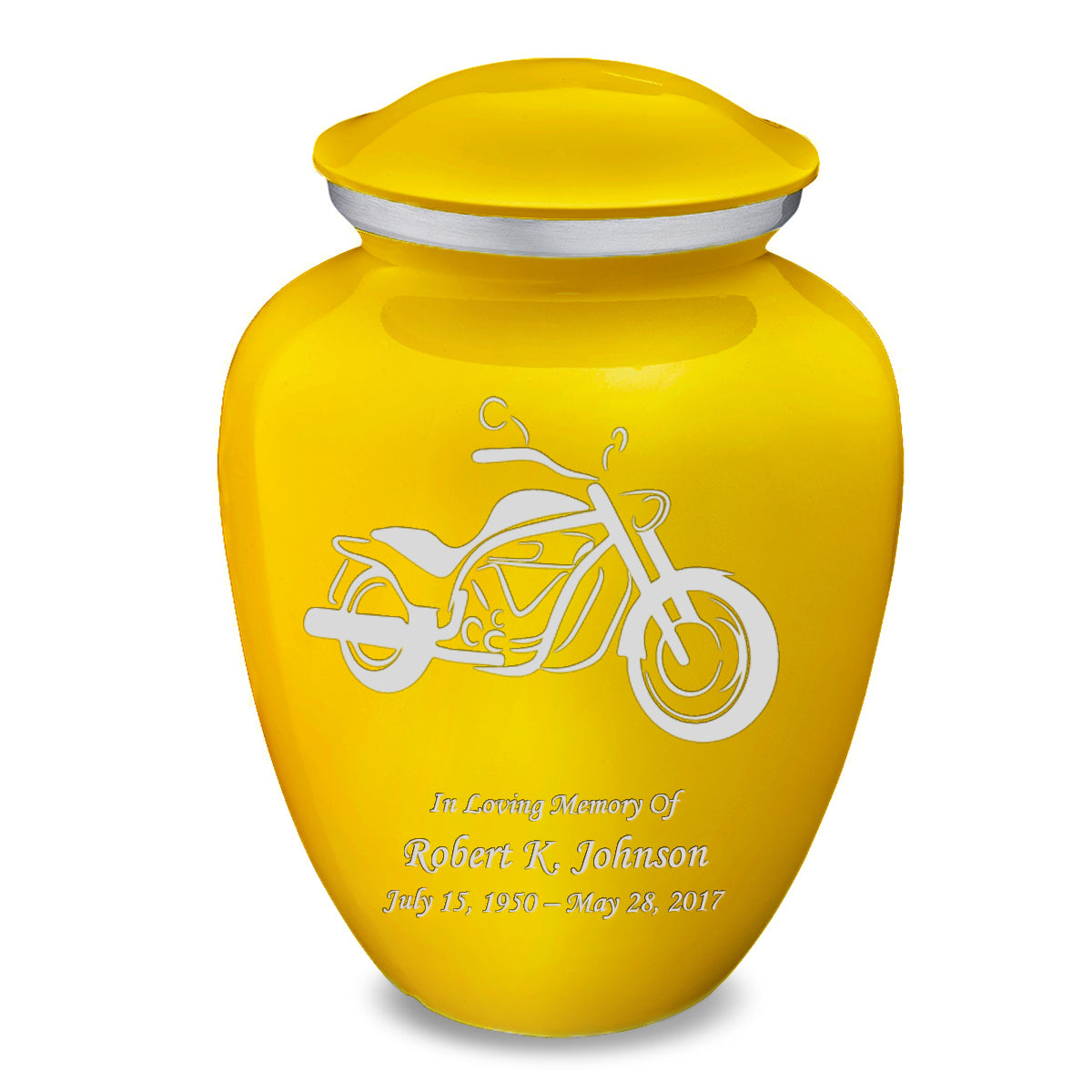 Adult Embrace Yellow Motorcycle Cremation Urn