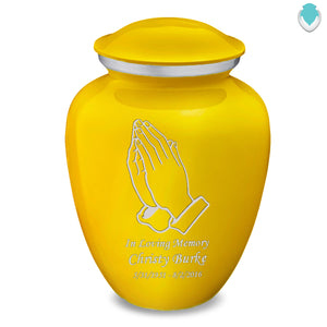 Adult Embrace Yellow Praying Hands Cremation Urn