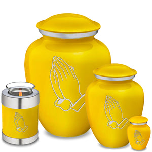 Candle Holder Embrace Yellow Praying Hands Cremation Urn