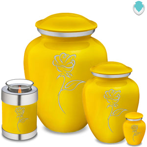 Candle Holder Embrace Yellow Rose Cremation Urn