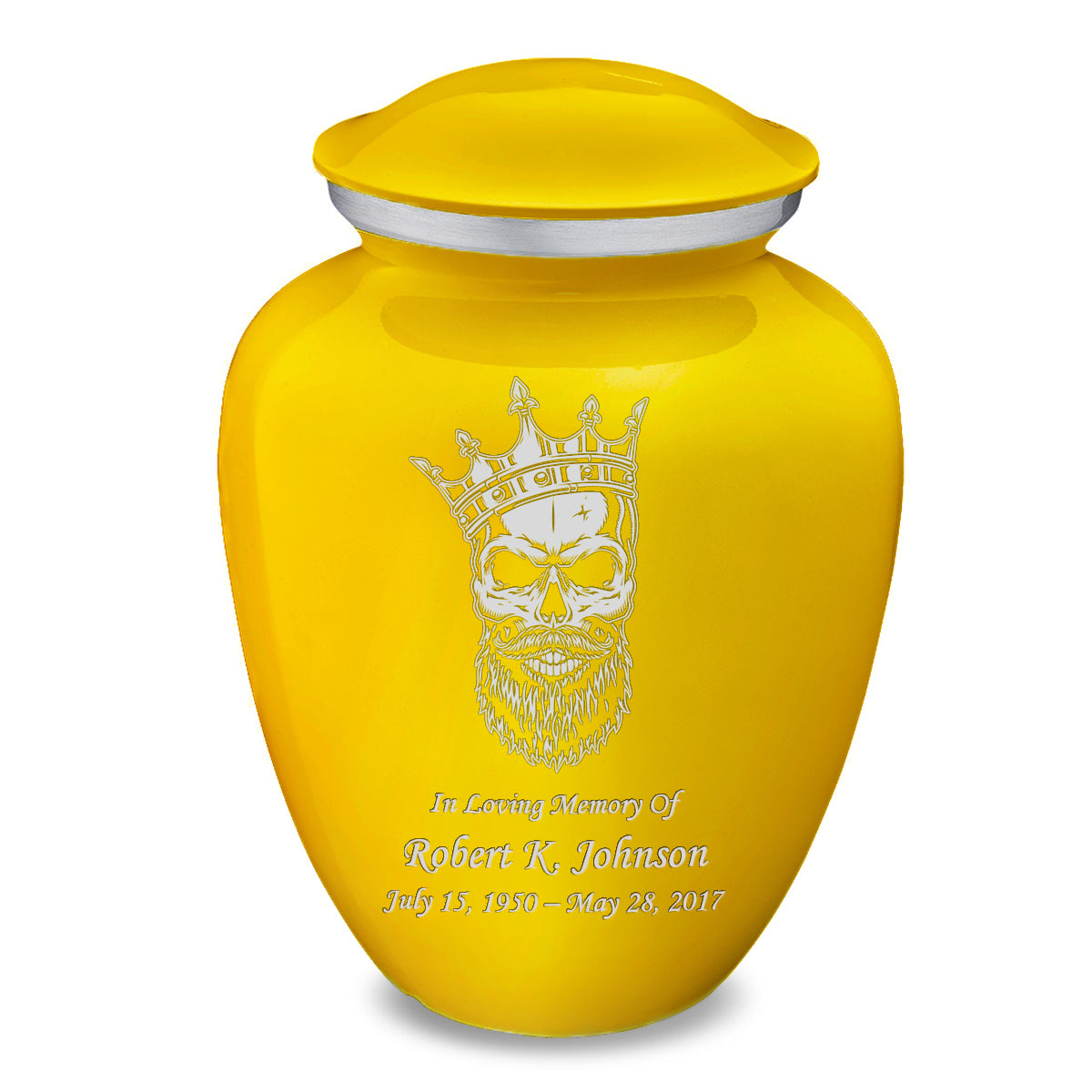 Adult Embrace Yellow Skull Cremation Urn