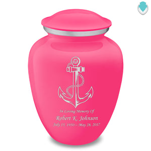 Adult Embrace Bright Pink Anchor Cremation Urn