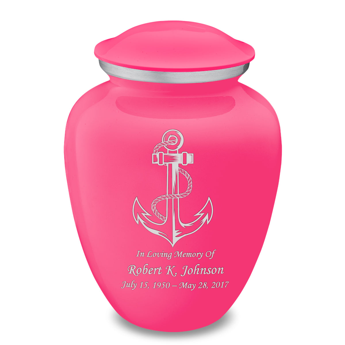 Adult Embrace Bright Pink Anchor Cremation Urn