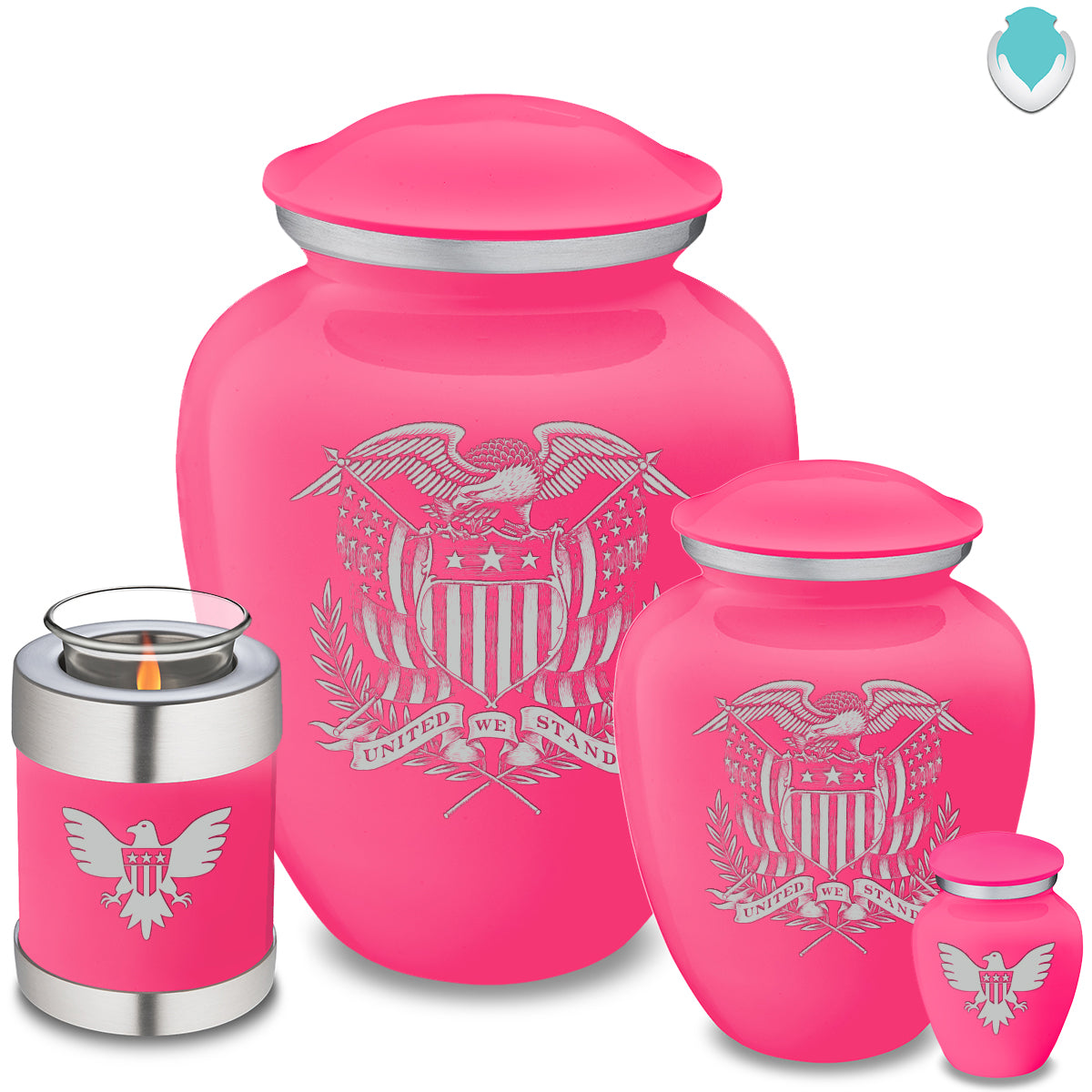 Candle Holder Embrace Bright Pink American Glory Cremation Urn