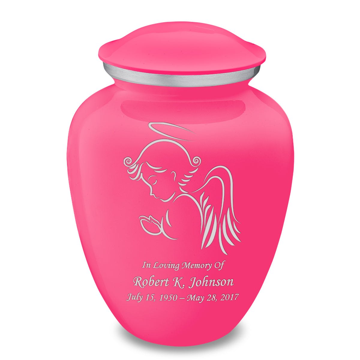 Adult Embrace Bright Pink Angel Cremation Urn