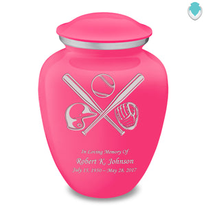 Adult Embrace Bright Pink Baseball Cremation Urn