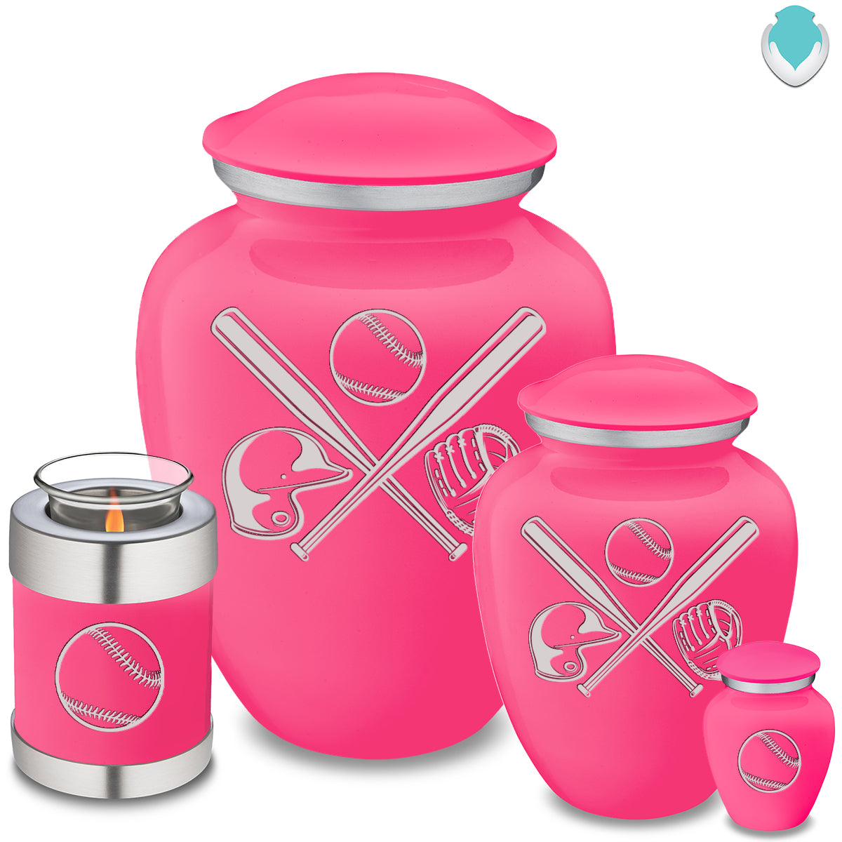 Adult Embrace Bright Pink Baseball Cremation Urn