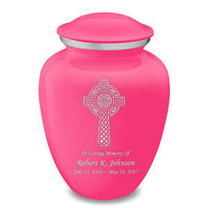Adult Embrace Bright Pink Celtic Cross Cremation Urn