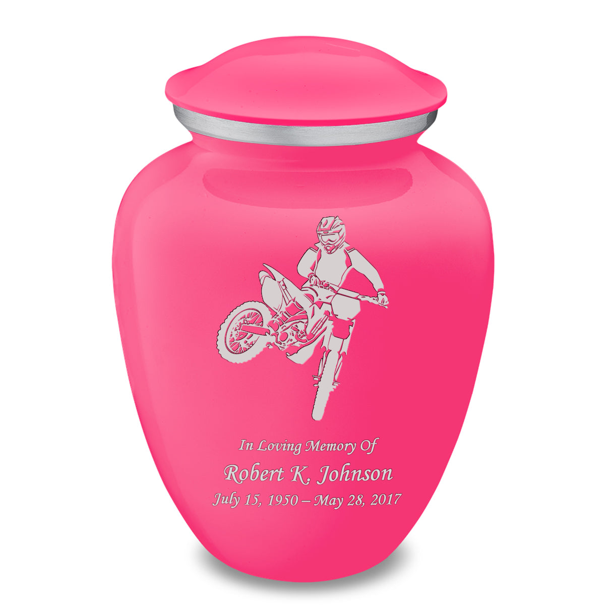 Adult Embrace Bright Pink Dirt Bike Cremation Urn