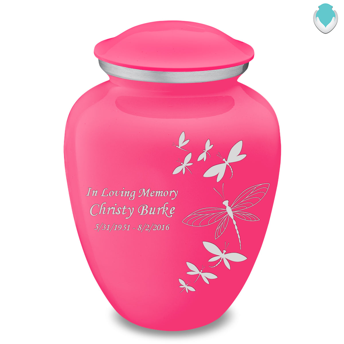 Adult Embrace Bright Pink Dragonflies Cremation Urn